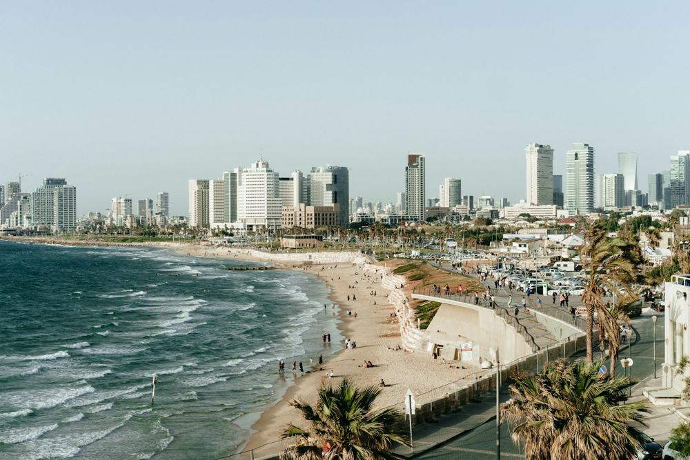 Residential and office buildings along the Tel Aviv coast